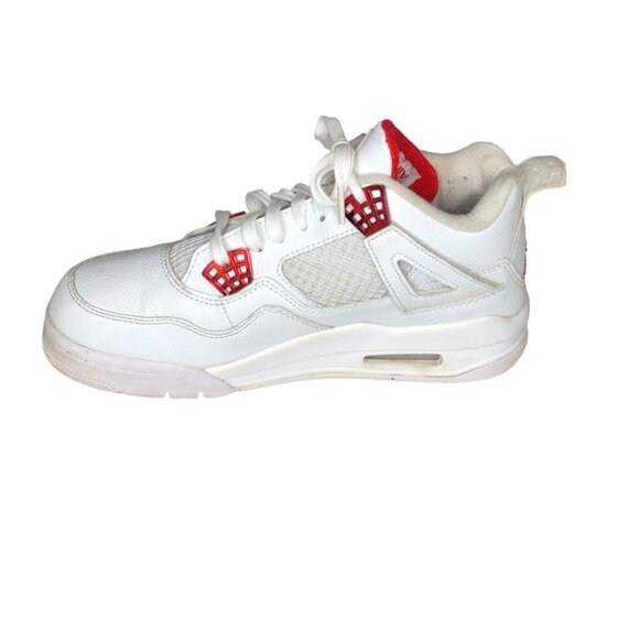 Air Jordan 4 Retro Red Metallic Sneakers Mens 7 White Shoes Athletic Basketball main image 14